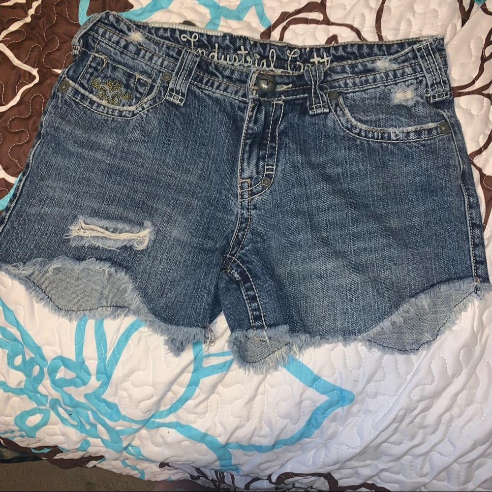 Industrial Cotton Blue Denim Shorts Size 5